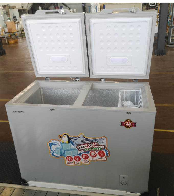 350L Double Door Deep Chest Freezer With Aluminium Inner