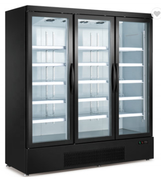 1500L Glass Door Upright Freezer Full Size For Meat Ice Cream